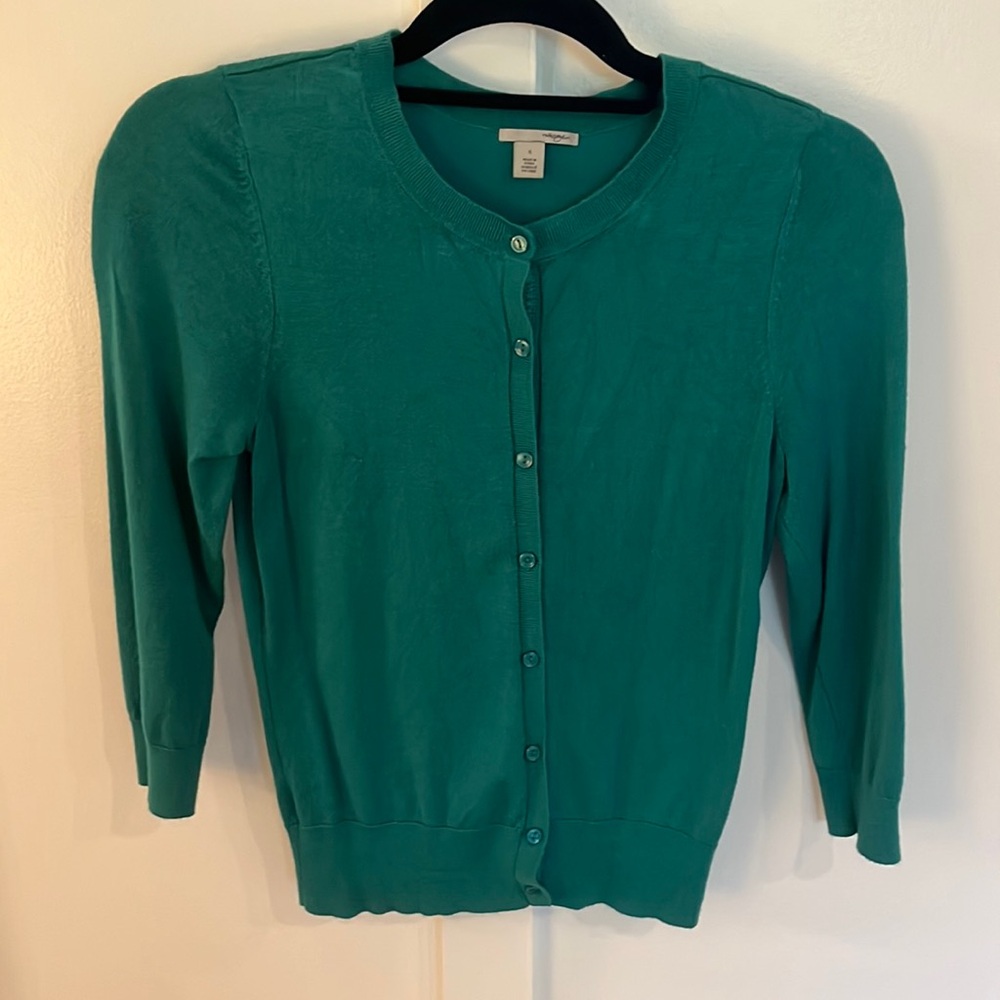 Green cardigan